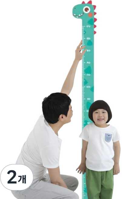 브라이프 쑥쑥크는 아이 키재기 벽 스티커, 2개, 공룡