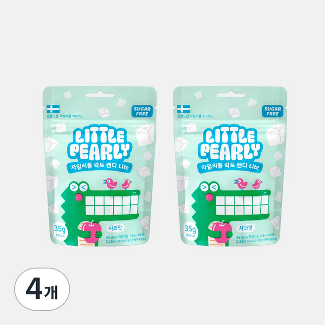 리틀펄리 유아 어린이 자일리톨 장유산균 무설탕 캔디 라이트 사과맛, 4개, 35g