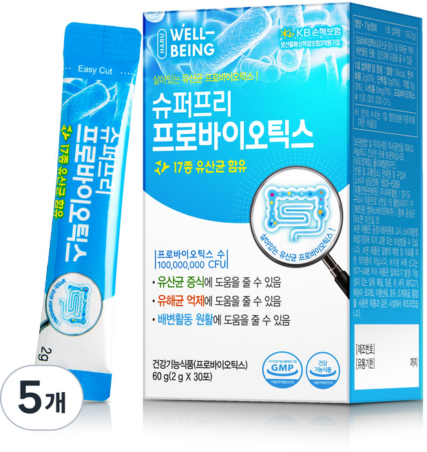 엠에스바이오텍 슈퍼프리 프로바이오틱스, 60g, 5개