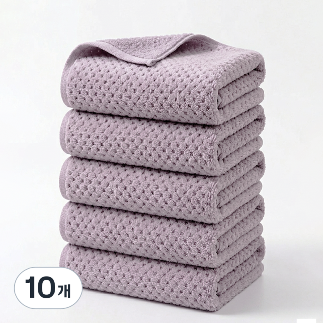 Ahomeone 호텔수건 먼지없고 흡수력 졸은 두꺼운 고급 수건, .보라/, 10개