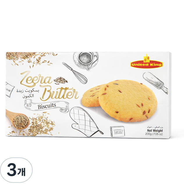 지라 버터 비스킷 (ZEERA BUTTER BISCUITS) 200g, 3개