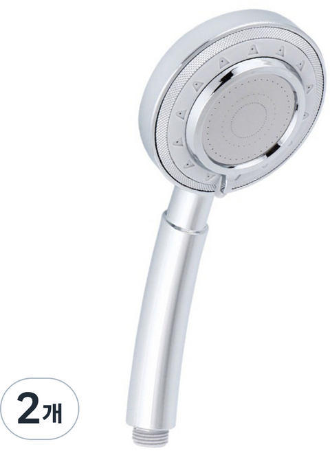 욕실 고압 절수 샤워기헤드 수압상승 3단안마샤워기, 실버, 2개