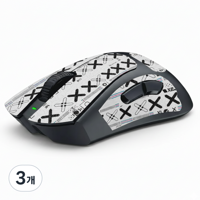 케이노 레이저 데스에더 V4 프로 전용 마우스 그립 테이프 논슬립 패치, 3개, Full_White