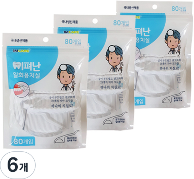 이펴난 일회용 치실 80개입, 6개