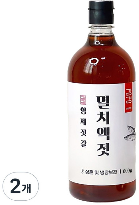 강경 국산 멸치액젓 진한 원액, 600g, 2개