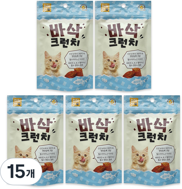 아임캣 바삭크런치 참치맛 겉바속촉 냥이간식, 15개