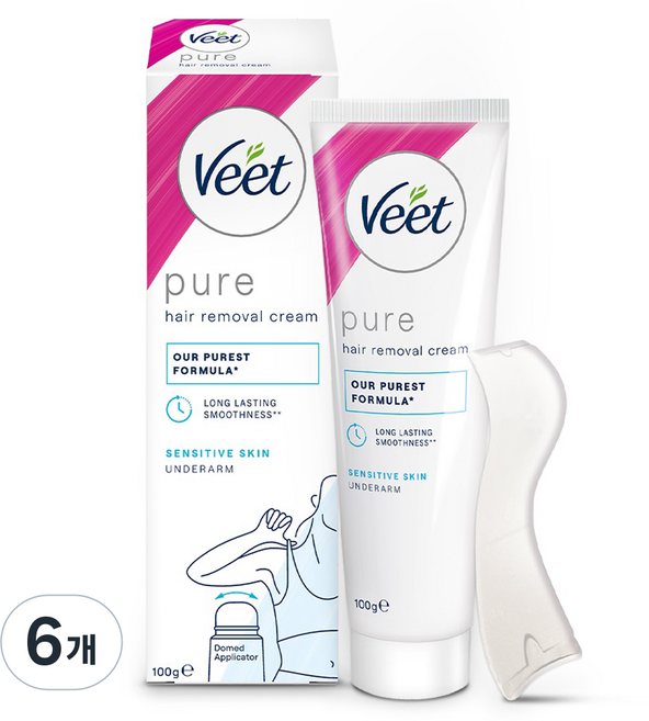 비트 민감성 피부용 제모크림 겨드랑이용, 100g, 6개
