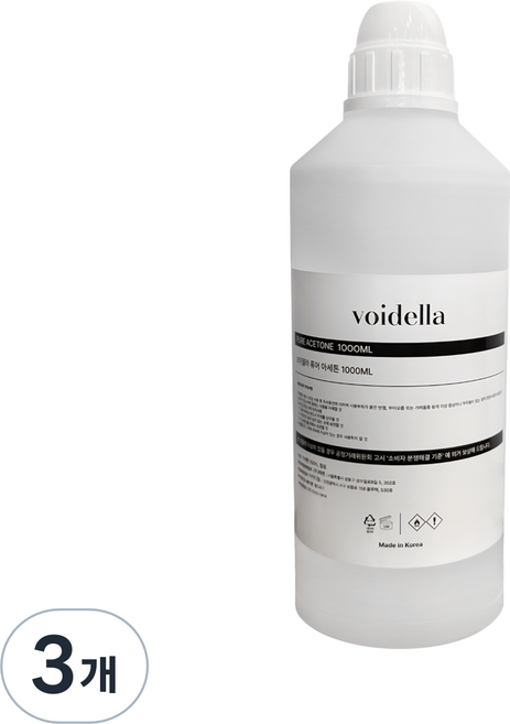 네일샵용 국산 대용량 100% 퓨어아세톤, 3개, 단품