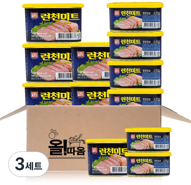 올따옴 한성런천미트 340g 6개+200g 6개, 3세트, 3.24kg