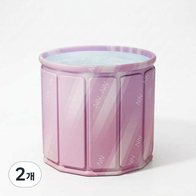 씨티엔 원룸 욕조 접이식 간이 성인용 원터치 폴딩, 2개, 피치핑크