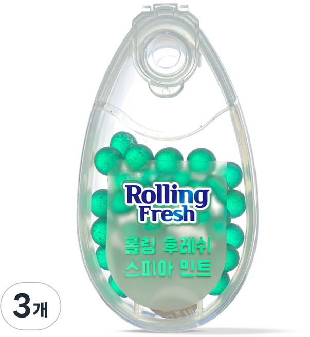 신신제약 롤링후레쉬 스피아민트 30pcs 민트볼 입냄새 구강 구취 제거 먹는가글, 3개, 3g