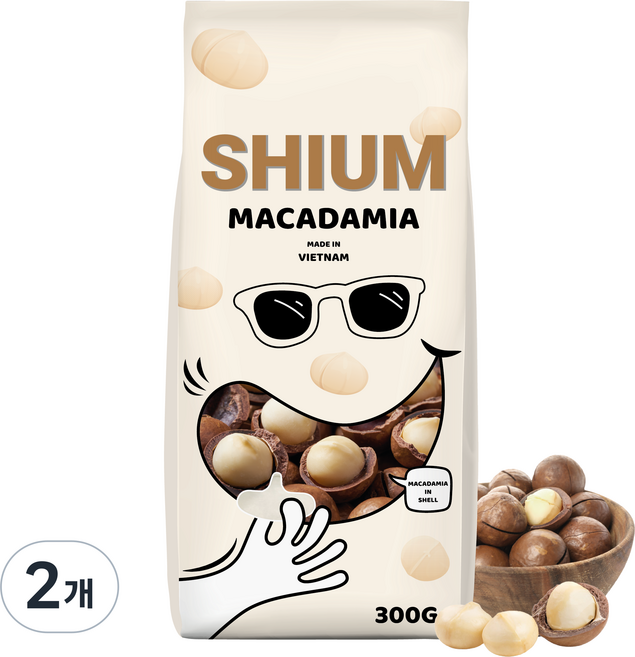 햇 마카다미아 큰사이즈 무첨가 까먹는 통 마카다미아, 300g, 2개