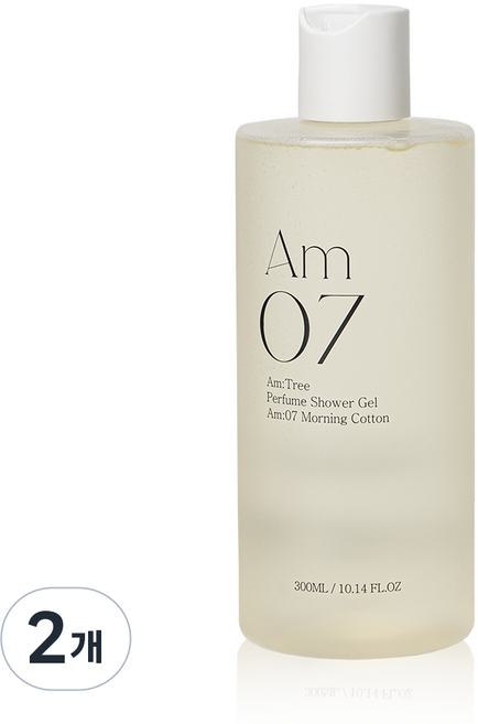 에이엠트리 저자극 퍼퓸 바디워시 Am07 모닝코튼 비누향+전용 펌프 증정, 2개, 300ml