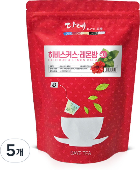 [본사직영] 다예 맛있는 히비스커스 레몬밤차 생분해 삼각티백, 5개, 50개입, 1g