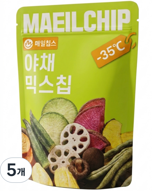 매일칩스 야채과일믹스칩, 5개, 90g