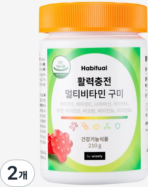 와이즐리 멀티비타민 구미, 2개, 60정 - 쿠팡