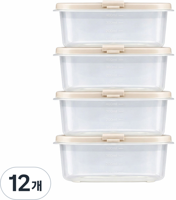 DAMDA 담다톡 전자레인지 보관용기 냉동밥, 12개, 직사각1호(450ml)