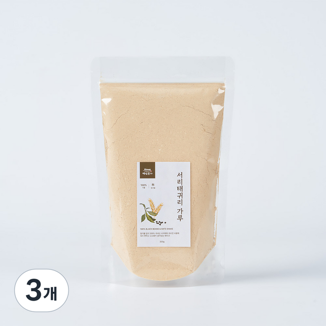 백년본가 100% 곡물 식사대용 서리태 귀리 가루, 500g, 3개