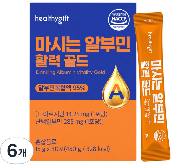 마시는 알부민 활력 골드 액상 스틱 대용량, 6개, 450g