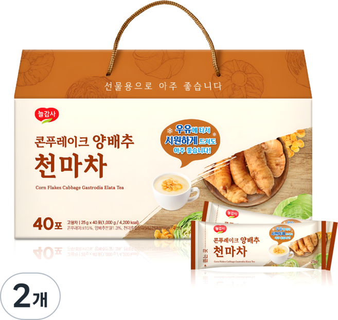 광야식품 콘푸레이크 양배추 천마차, 2개, 40개입, 25g