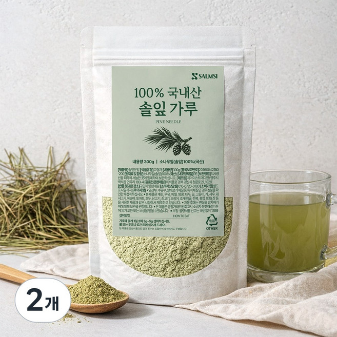 올바른 강원도정선 100%국내산 솔잎가루, 2개