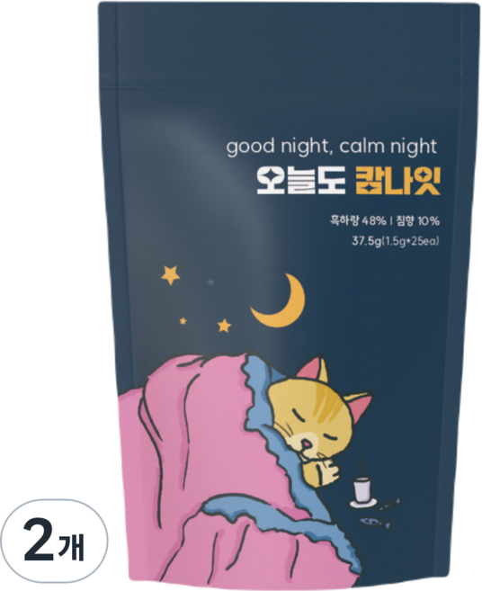 오늘도 캄나잇 슬립티 깊은잠 허브티 편안한 루틴차 무카페인 흑하랑, 2개, 1.5g, 25개입