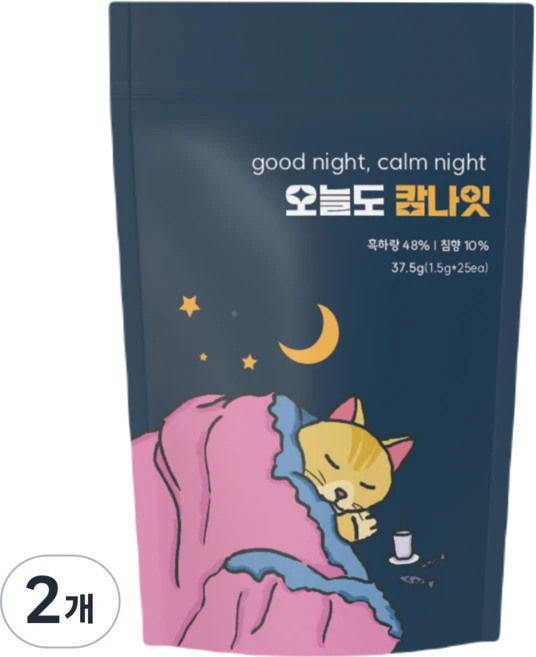 오늘도 캄나잇 슬립티 깊은잠 허브티 편안한 루틴차 무카페인 흑하랑, 2개, 1.5g, 25개입 - 쿠팡