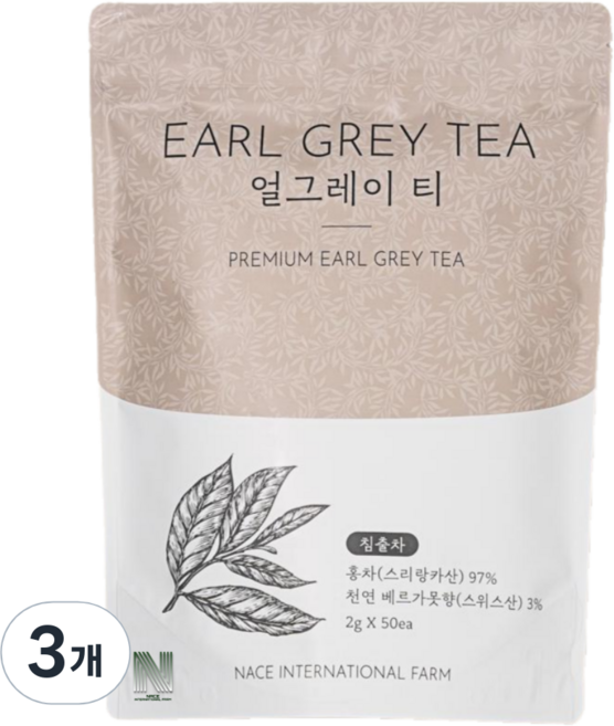 네이스팜 실론 프리미엄 얼그레이티 50T (FBOPF1등급), 3개, 50개입, 2g