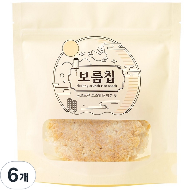 꼬소당 보름칩 국내산 백미 바삭한 누룽지칩, 100g, 6개