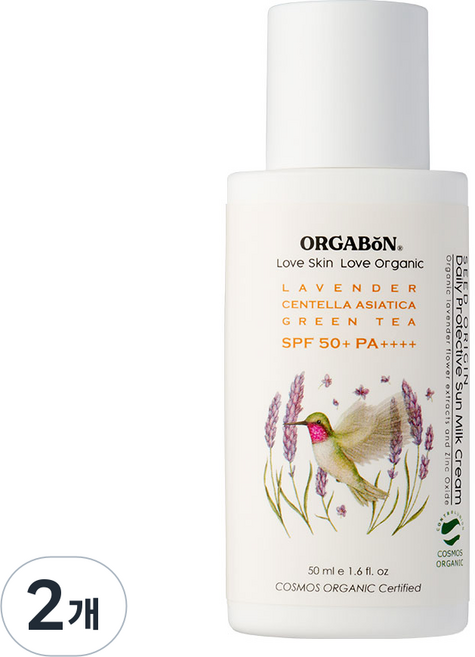 [유기농] 오가본 씨앗품은 무기자차 아기 선밀크, 50ml, 2개