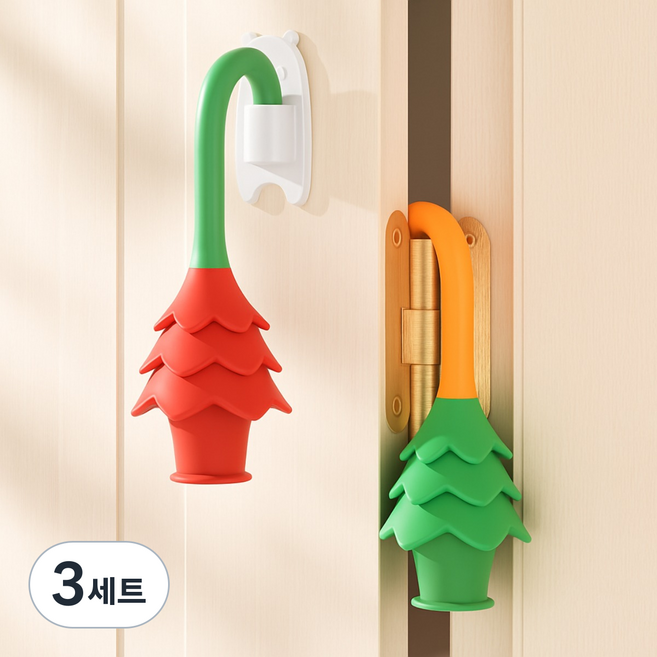 모노딜 아이손보호 사고예방 문닫힘방지고리, 3세트, 그린,레드