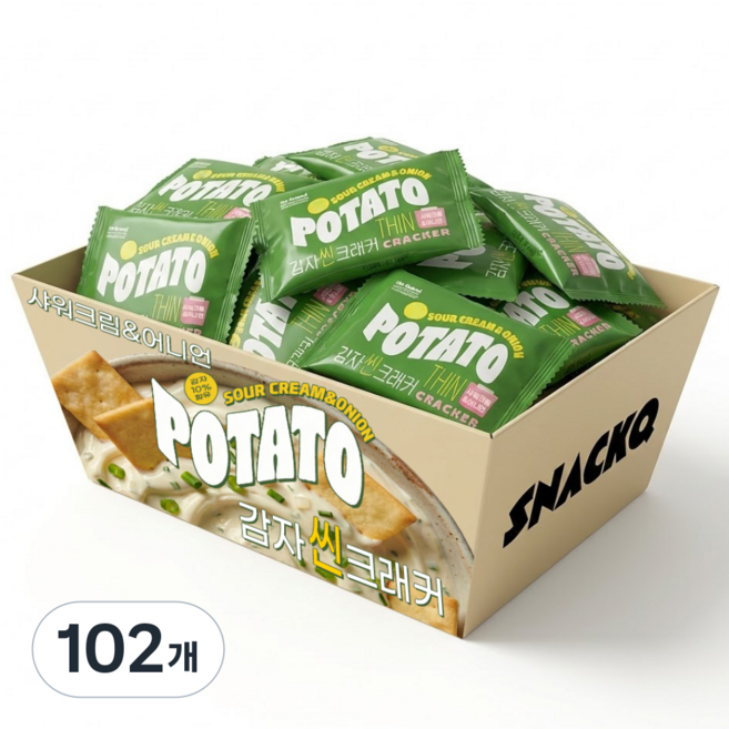 스낵큐 노브랜드 감자씬크래커 사워크림어니언, 102개