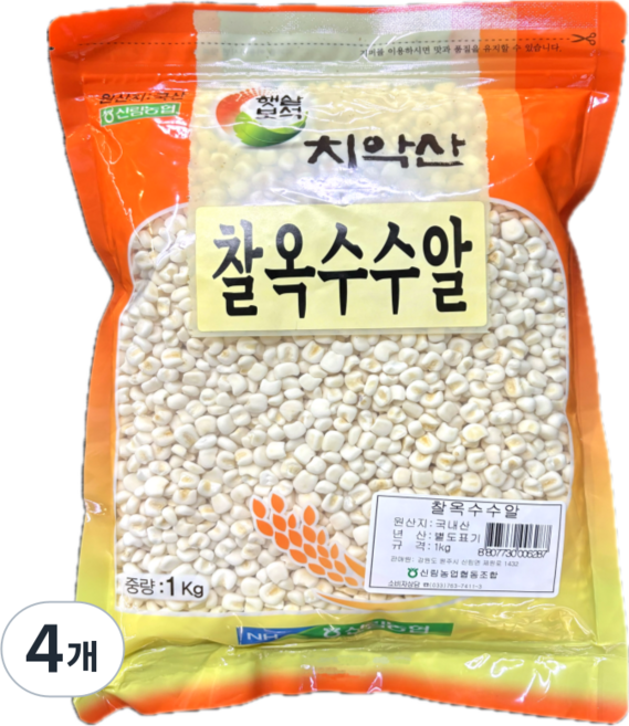 농협 치악산 국산 찰옥수수알, 4개, 1kg