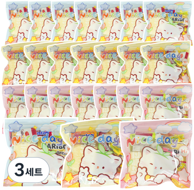 어린이집 유치원 생일 답례품 간식꾸러미 구디백 GD04, 3개, 24개입