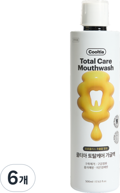 공식 쿨티아 프로폴리스 가글, 500ml, 6개