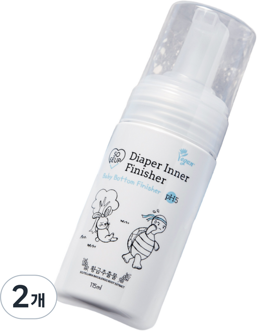 기저귀 갈땐! 소중한습관 아기 엉덩이 피니셔 노워시 엉덩이클렌저, 115ml, 2개