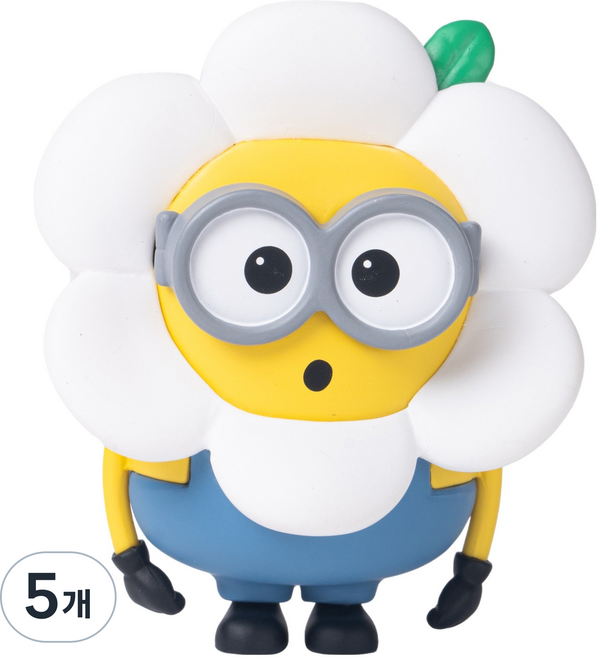 유니버셜 미니언즈 플라워 밥 피규어 차량용 송풍구형 새차선물 귀여운차량용품 데이지밥, 5개, 화이트 플로랄