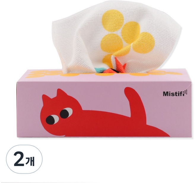 미스티파이 뽑아쓰는 고흡수 플리컷 극세사 다용도 항균 행주 티슈형 20매 <캣츠>, 2개, 20개입