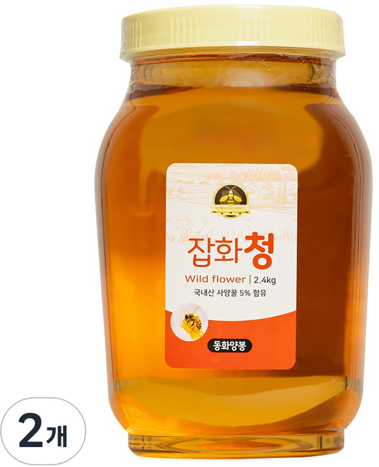 허니 벌꿀 잡화청 대용량, 2개, 2.4kg