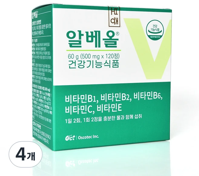 오스코텍 알베올 120정, 4개 - 쿠팡