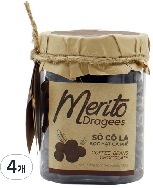 1879MG 메리토 드라제 커피콩 다크 초콜릿, 4개, 180g