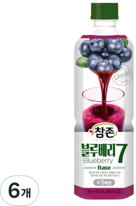 참존식품 블루베리7 원액 주스, 6개, 835ml