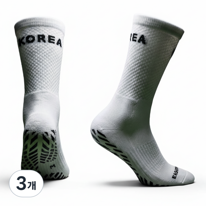 이지로치 논슬립 양말 축구 풋살 국가대표 하프삭스, 3개, 엘리트 국대 KOREA