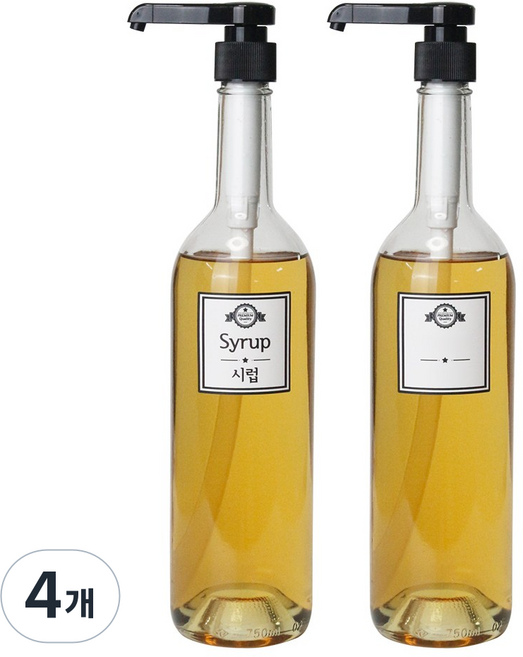 펌프시럽병 투명, 4개