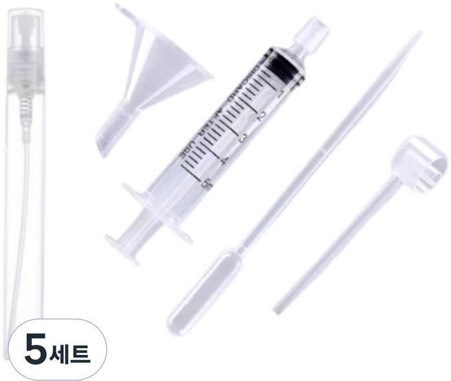 와이엔케이더밸류 향수 공병 5ml 소분 도구 4종 세트, 5세트, 반투명