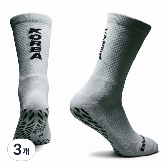 이지로치 논슬립 양말 축구 풋살 국가대표 하프삭스, 3개, 챔피언 국대 KOREA