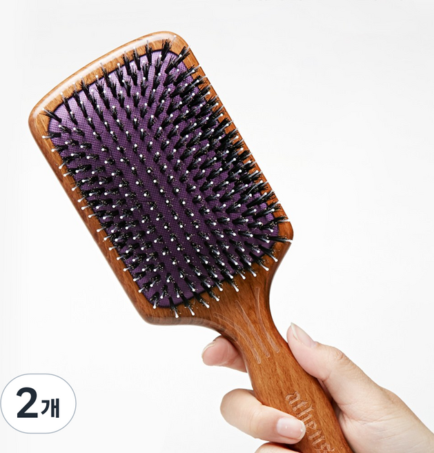 셀리본 아테네 여신 헤어브러쉬 엉킨 머리, 2개, 패들 브러시 중형 - 돈모&나일론핀