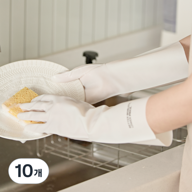 스탠다드145 오래쓰는 질긴 니트릴 고무장갑, 10개, 소(S), 화이트