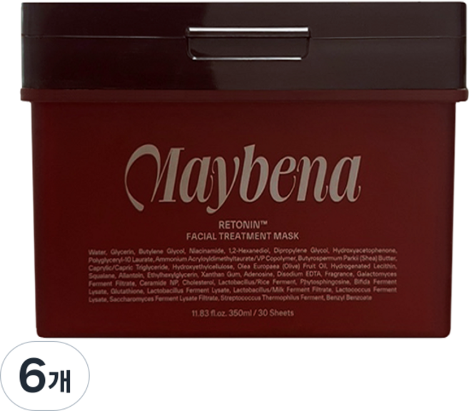 메이베나 뽑아쓰는 1일 레토닌팩 광채 탄력 주름개선, 30개입, 6개
