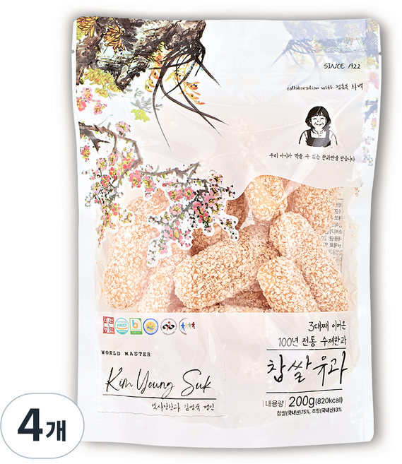 김영숙명인 찹쌀 한과 프리미엄 유과, 4개, 200g